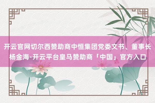 开云官网切尔西赞助商中恒集团党委文书、董事长杨金海-开云平台皇马赞助商「中国」官方入口