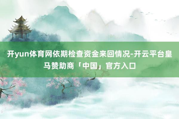 开yun体育网依期检查资金来回情况-开云平台皇马赞助商「中国」官方入口